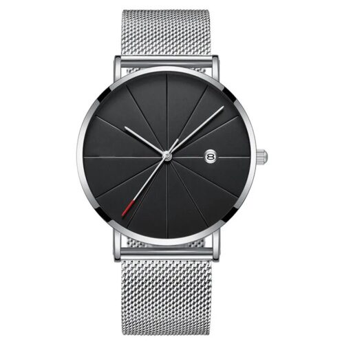 Silver Black link - Modern watch